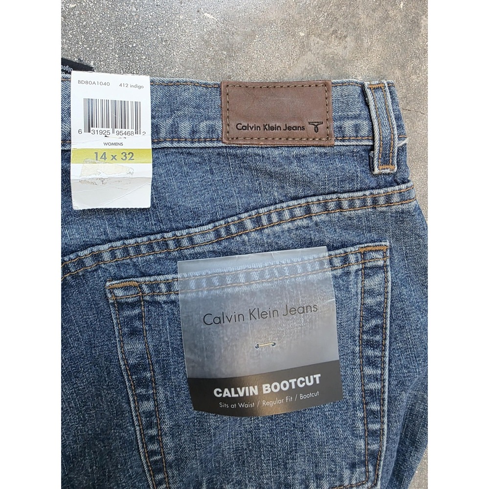 Calvin Klein Jeans Mens 14x32 Bootcut Regular Fit Indigo Blue Denim BD80A1040